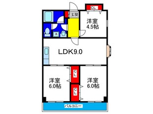 ﾋﾞｭ-ﾊﾟ-ｸ真田山の物件間取画像